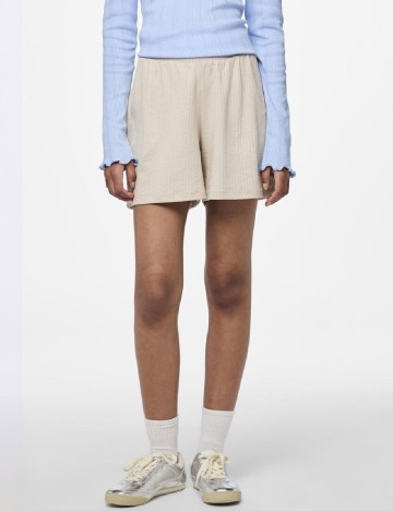 Pantaloni scurti Pieces, crem