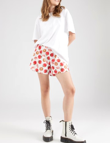 Pantaloni scurti Pieces, alb