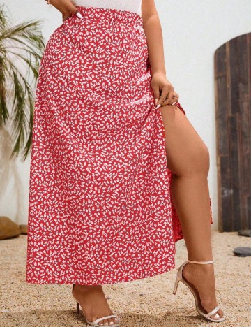 Fusta SHEIN CURVE, rosu