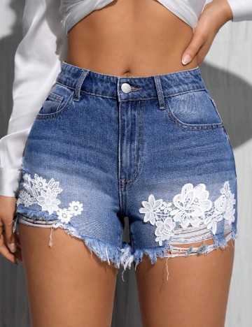 Pantaloni scurti SHEIN, albastru