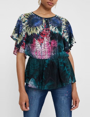Bluza Desigual, mix culori