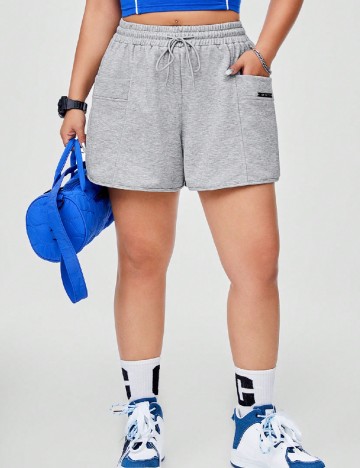 Pantaloni scurti SHEIN CURVE, gri