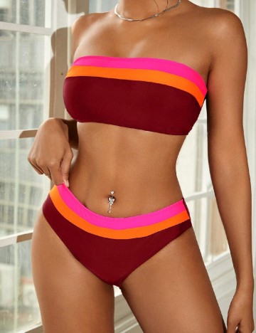 Costum de baie SHEIN, visiniu