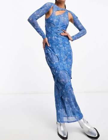 Rochie lunga Annorlunda, albastru