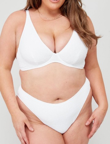 Chilot de  baie Ivory Rose Curve, alb