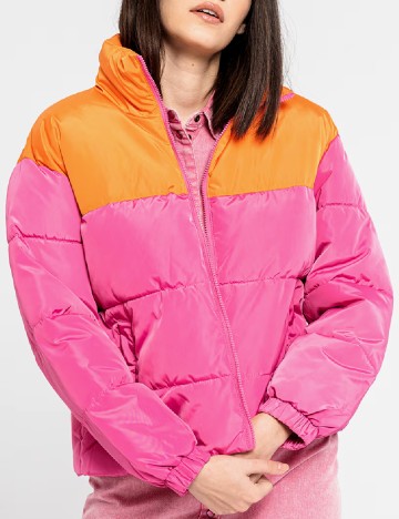 Geaca Only, roz/portocaliu