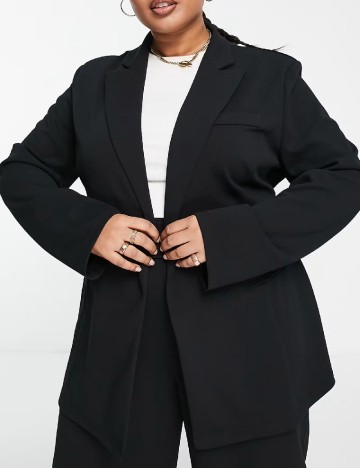 Blazer ASOS Curve, negru