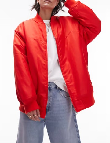 Geaca Oversize Top Shop, rosu