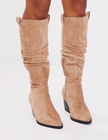 Cizme PrettyLittleThing, maro