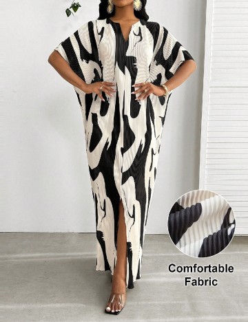 Rochie lunga SHEIN, negru/alb