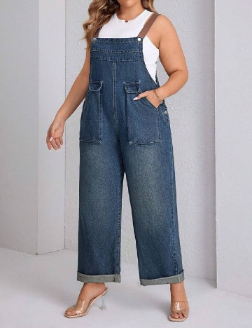 Salopeta SHEIN CURVE, albastru