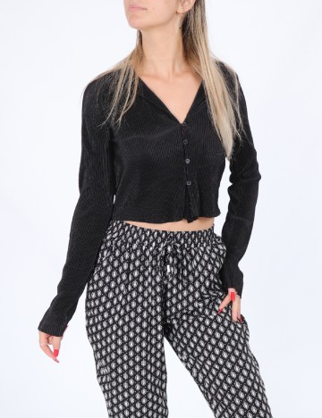 Camasa Bershka, negru, S