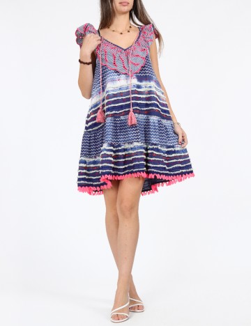 Rochie scurta Savage Culture, albastru, S