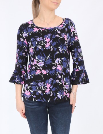 Bluza Fransa, negru floral, S