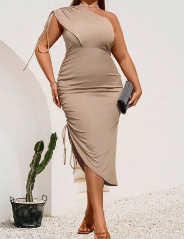 Rochie medie SHEIN CURVE, maro