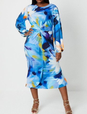 Rochie medie Coast Plus Size, albastru