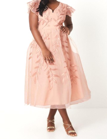 Rochie medie Coast, roz pudra