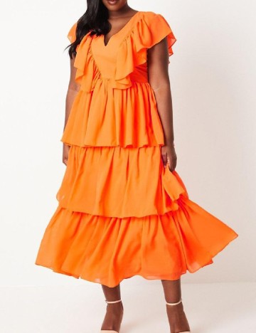 Rochie lunga Coast Plus Size, portocaliu