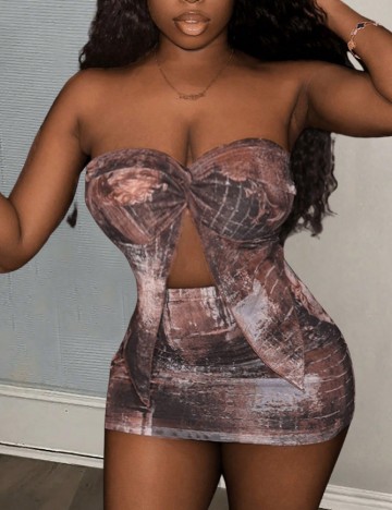 Compleu SHEIN, negru/maro