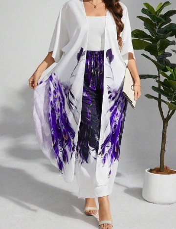 Compleu SHEIN CURVE, alb/mov