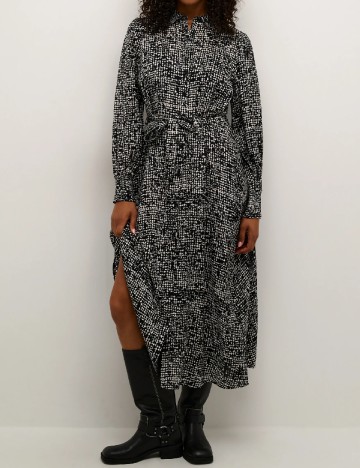 Rochie medie Kaffe, negru/alb