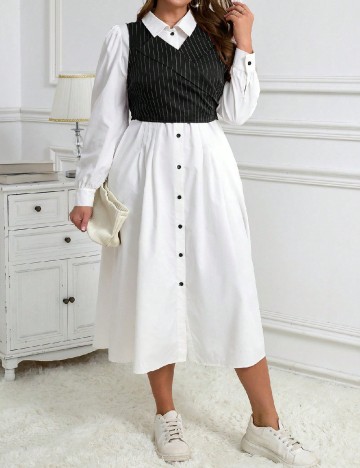 Compleu SHEIN CURVE, alb/negru