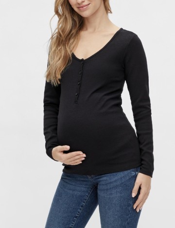Bluza Mamalicious Plus Size, negru