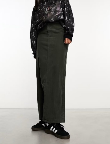 Fusta Weekday, verde inchis