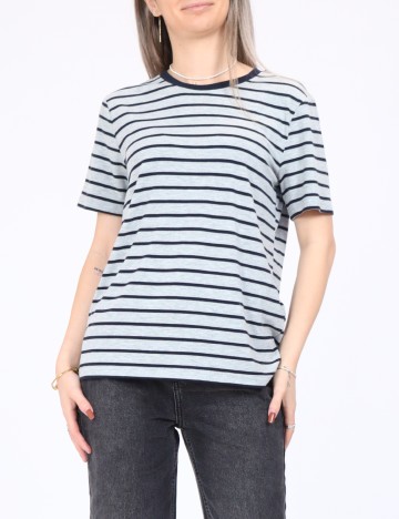 Tricou Vero Moda, gri/albastru