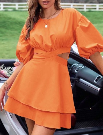 Rochie scurta SHEIN, portocaliu