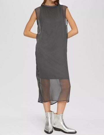 Rochie medie Q/S, gri inchis