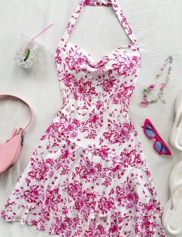 Rochie scurta SHEIN, floral print