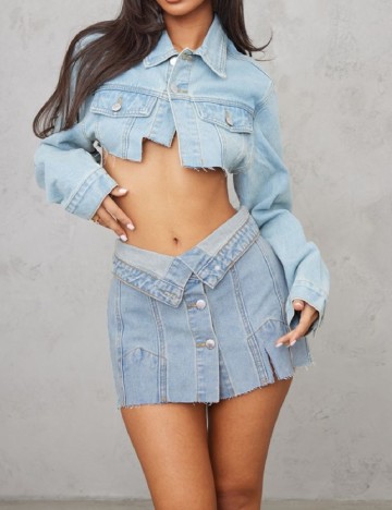 Fusta PrettyLittleThing, albastru