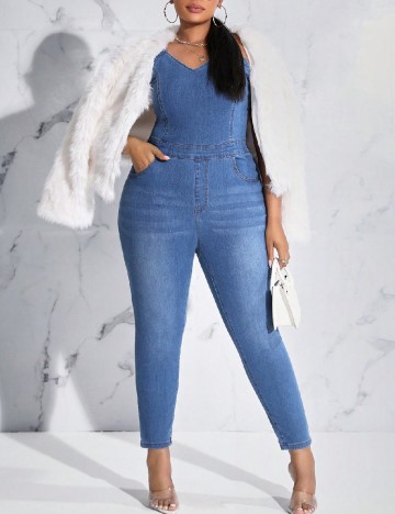 Salopeta SHEIN CURVE, albastru