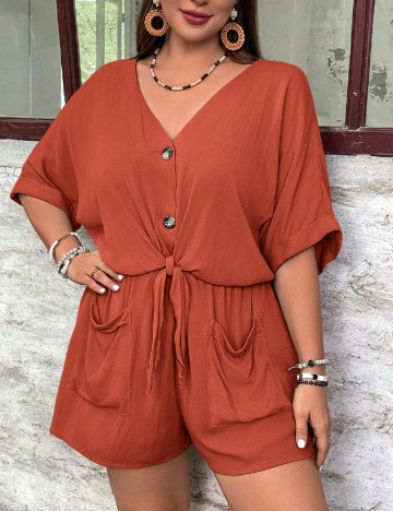 Salopeta SHEIN CURVE, caramiziu