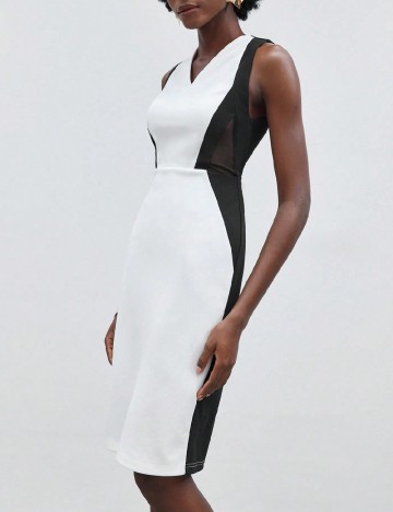 Rochie medie SHEIN, negru/alb