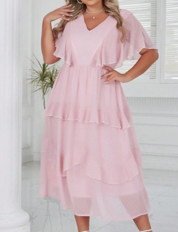 Rochie lunga SHEIN CURVE, roz