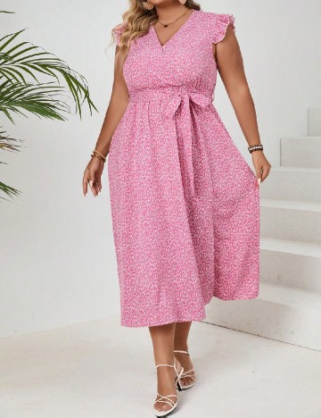 Rochie medie SHEIN CURVE, roz