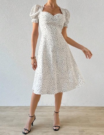 Rochie medie SHEIN, alb/negru