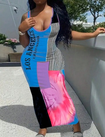 Rochie lunga SHEIN CURVE, mix culori