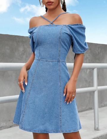 Rochie scurta SHEIN, albastru