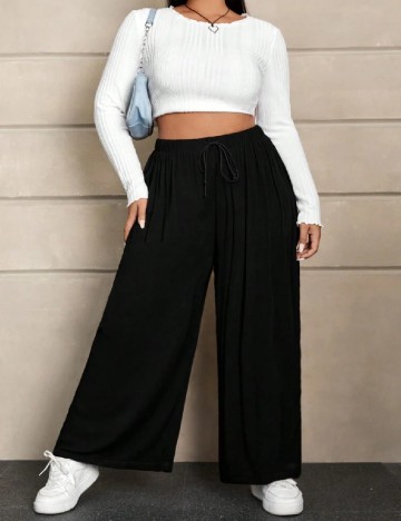 Pantaloni SHEIN CURVE, negru