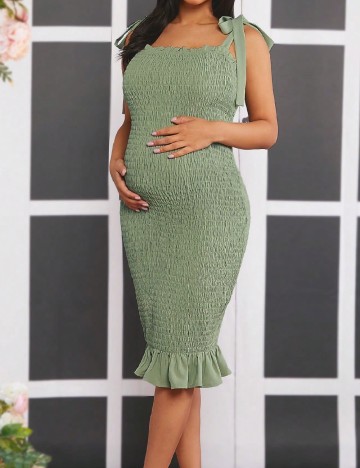 Rochie medie SHEIN Maternity, verde