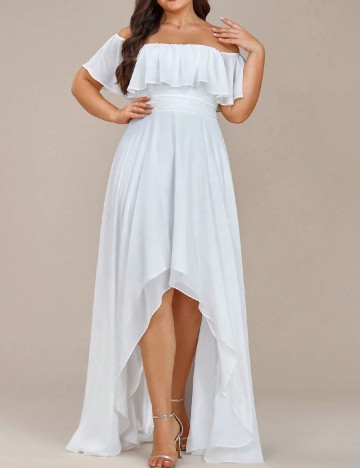 Rochie lunga Ever-Pretty Plus Size, alb