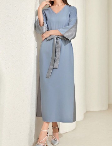 Rochie medie SHEIN, albastru/gri