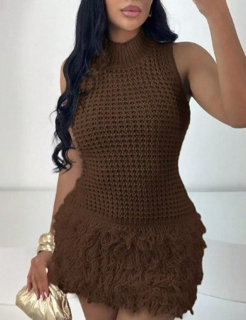 Rochie scurta SHEIN, maro