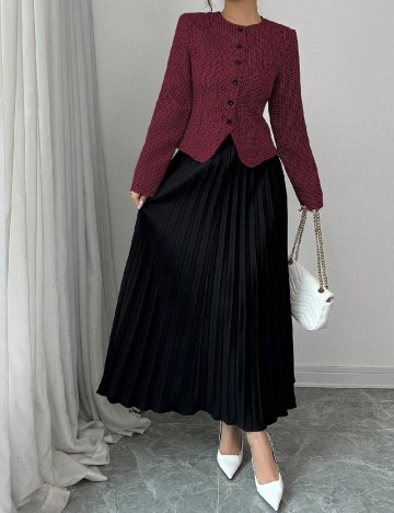 Compleu SHEIN, negru/visiniu