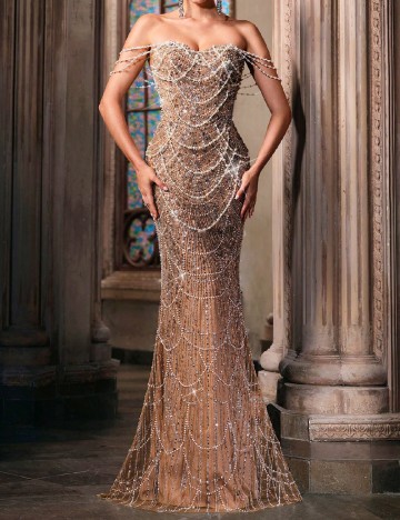 Rochie lunga SHEIN, maro deschis