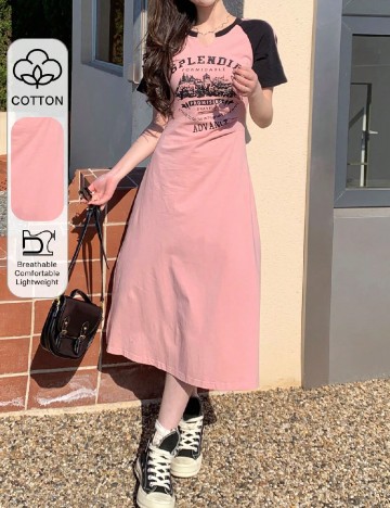 Rochie medie Dazy, roz