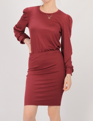 Rochie scurta BUBBLEROOM, visiniu, S